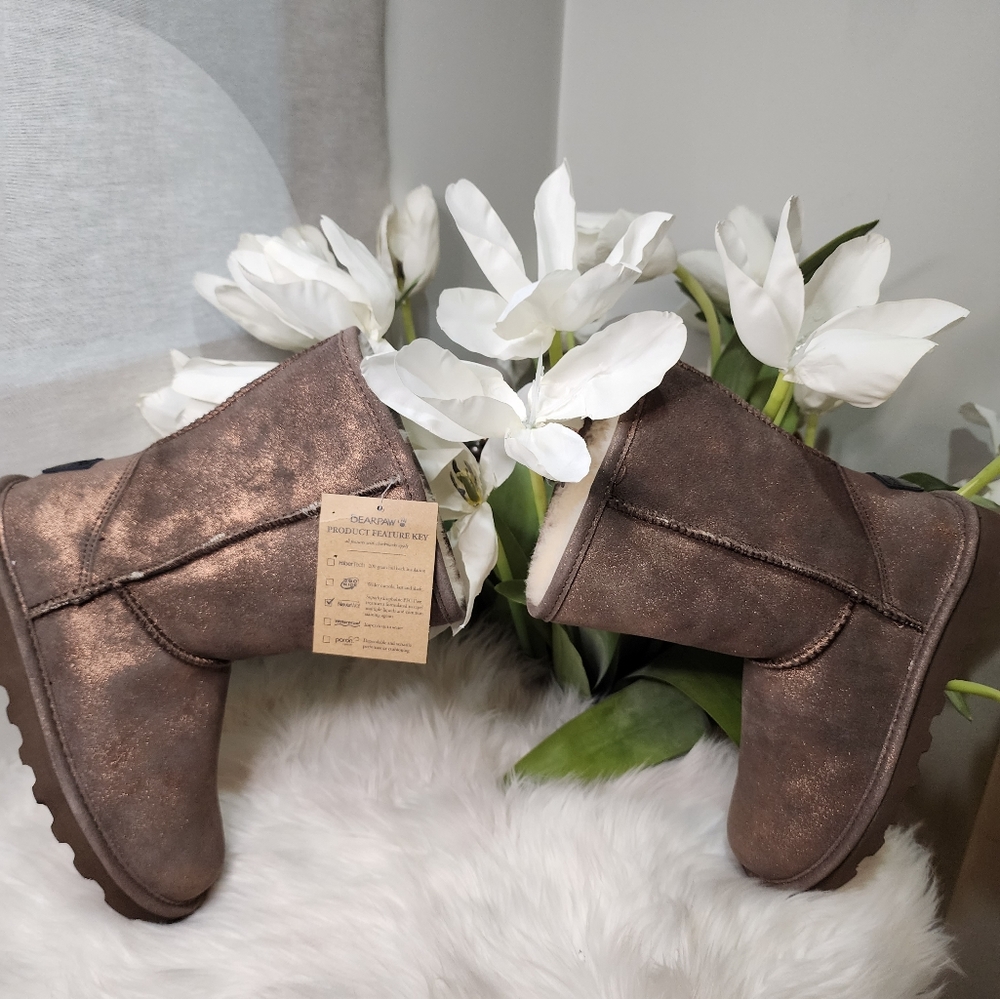 Bearpaw Emma Womens Suede Winter  Boots size8 new